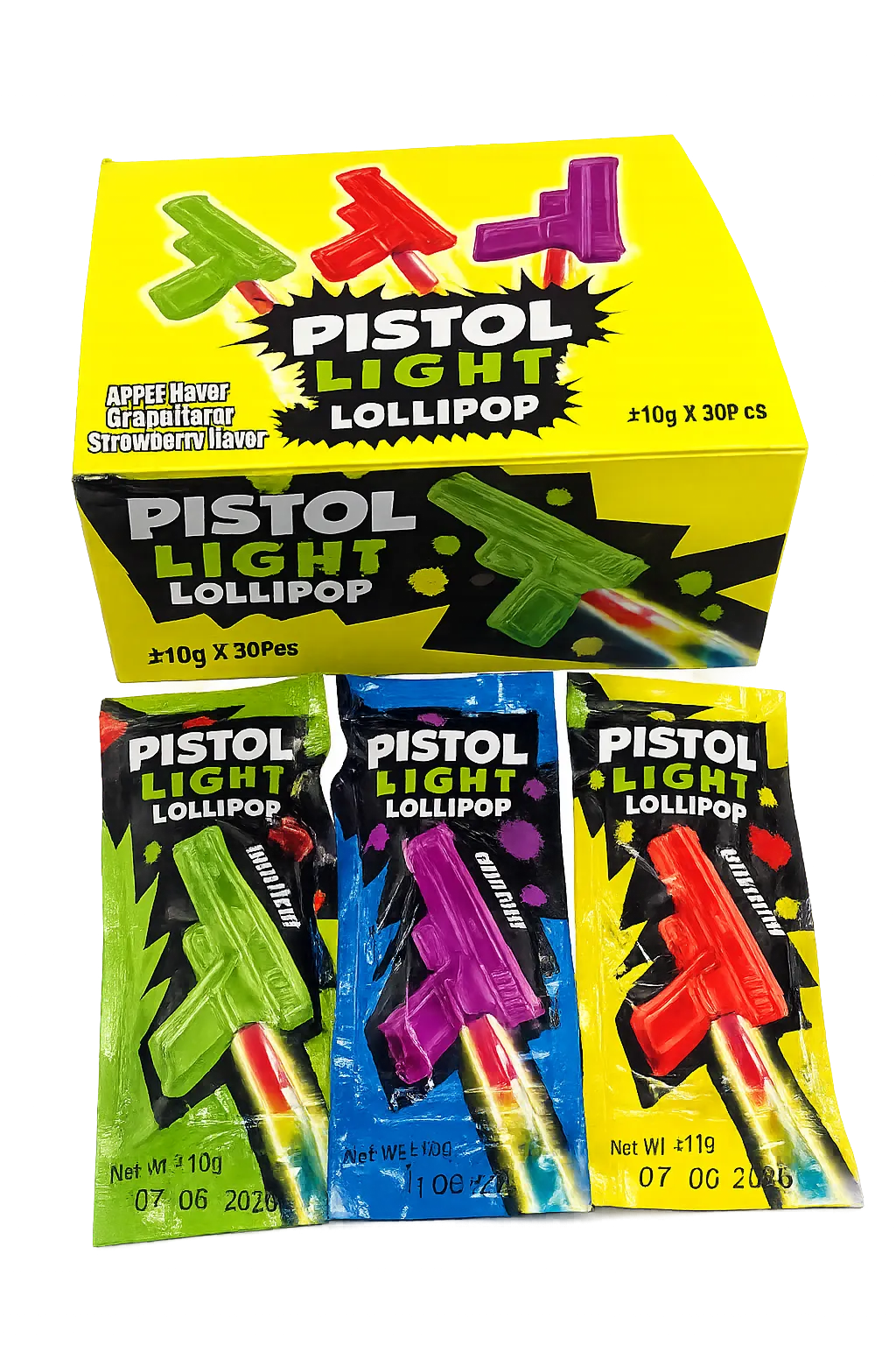Леденц на светящей палочке Pistol - Леденцы